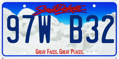 SD license plate 97WB32
