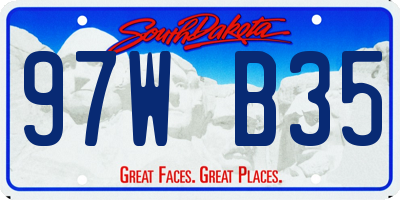 SD license plate 97WB35
