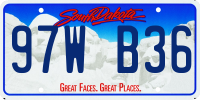 SD license plate 97WB36