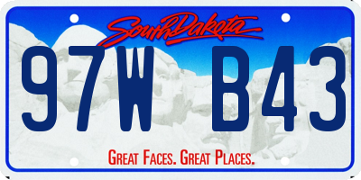 SD license plate 97WB43