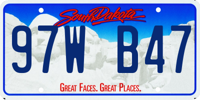 SD license plate 97WB47