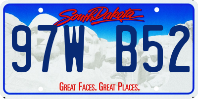 SD license plate 97WB52