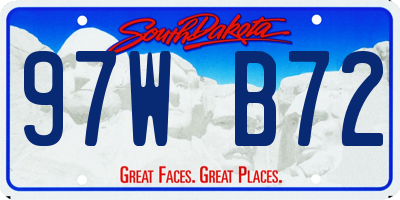 SD license plate 97WB72