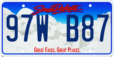 SD license plate 97WB87