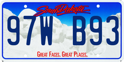 SD license plate 97WB93