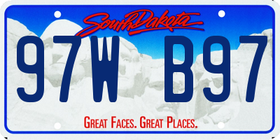 SD license plate 97WB97