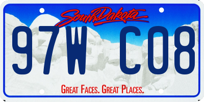 SD license plate 97WC08