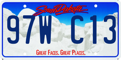 SD license plate 97WC13