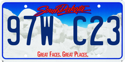 SD license plate 97WC23