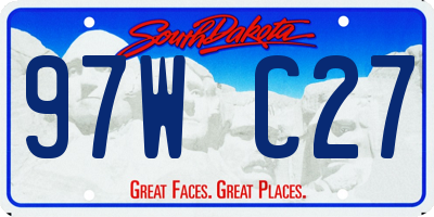 SD license plate 97WC27