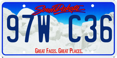 SD license plate 97WC36