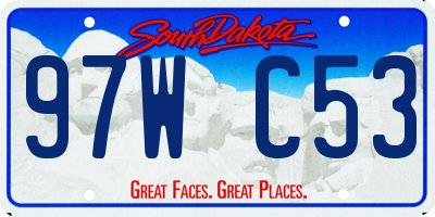 SD license plate 97WC53