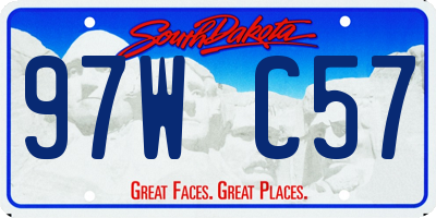 SD license plate 97WC57