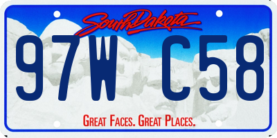 SD license plate 97WC58