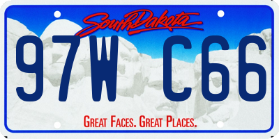 SD license plate 97WC66