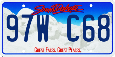 SD license plate 97WC68