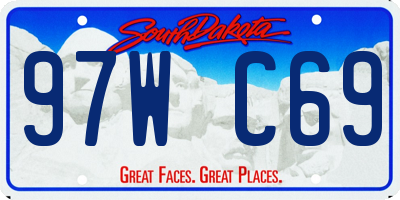 SD license plate 97WC69