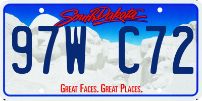SD license plate 97WC72