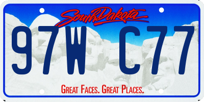 SD license plate 97WC77