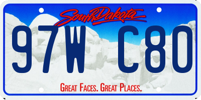 SD license plate 97WC80