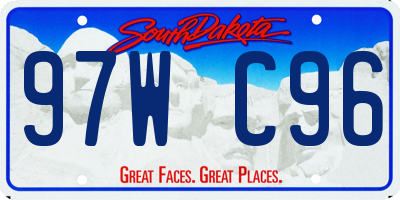 SD license plate 97WC96