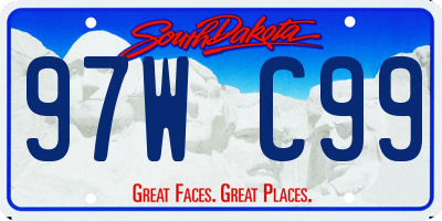 SD license plate 97WC99