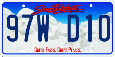 SD license plate 97WD10