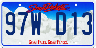SD license plate 97WD13