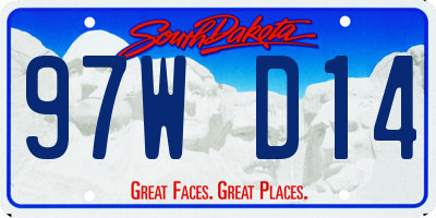 SD license plate 97WD14