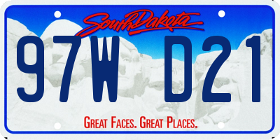 SD license plate 97WD21