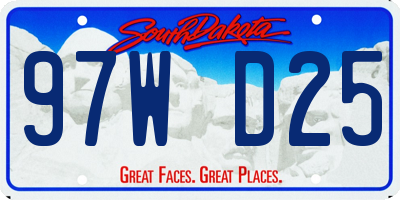 SD license plate 97WD25