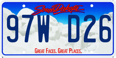 SD license plate 97WD26