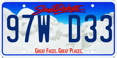 SD license plate 97WD33