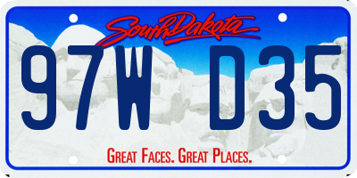 SD license plate 97WD35