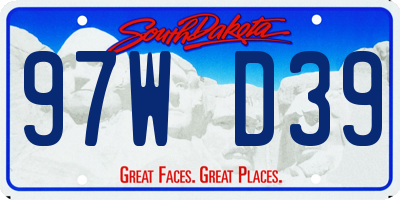 SD license plate 97WD39