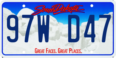 SD license plate 97WD47