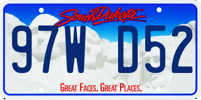 SD license plate 97WD52