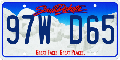 SD license plate 97WD65