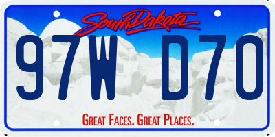SD license plate 97WD70
