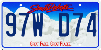 SD license plate 97WD74