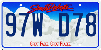 SD license plate 97WD78