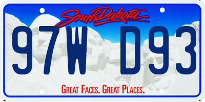 SD license plate 97WD93