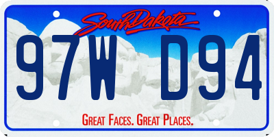 SD license plate 97WD94