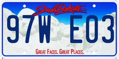 SD license plate 97WE03