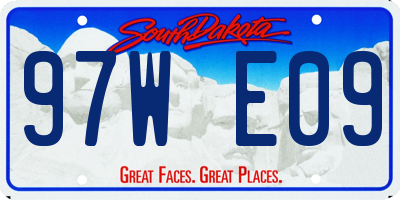 SD license plate 97WE09