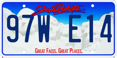 SD license plate 97WE14