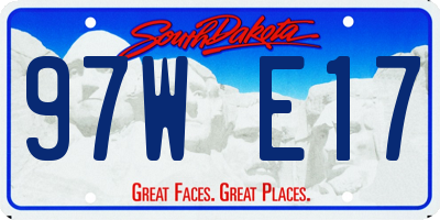 SD license plate 97WE17