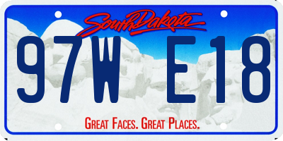 SD license plate 97WE18