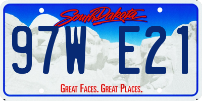 SD license plate 97WE21