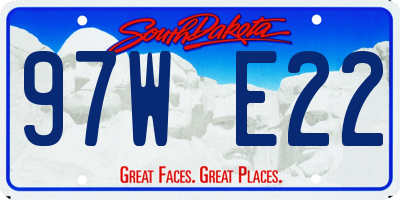 SD license plate 97WE22